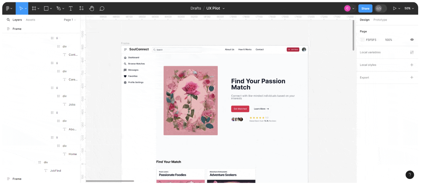 matchmakingwebsiteUXPilot
